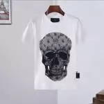 philipp plein t-shirts pour hommes white diamond skull